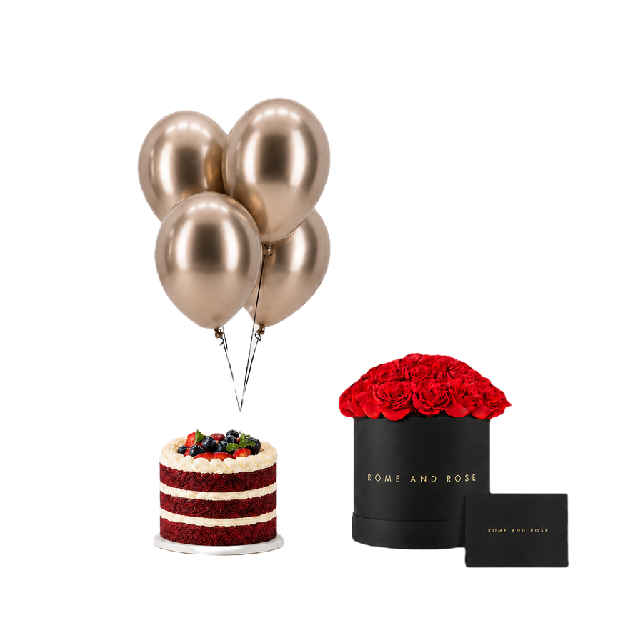 Box + red velvet cake by Luccio Cafe — 200 pen